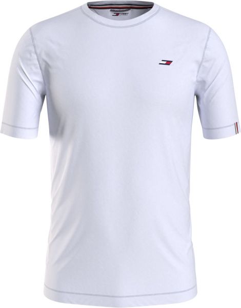 Herren Tennis-T-Shirt Tommy Hilfiger Essentials Training Small Logo Tee - white