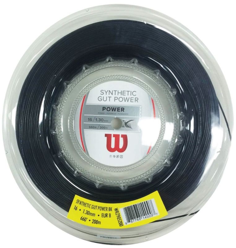 Tennis String Wilson Synthetic Gut Power (200 m) - black, Tennis Zone
