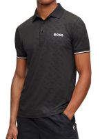 Polo marškinėliai vyrams BOSS x Matteo Berrettini Monogram Slim-Fit Polo - black Polo marškinėliai vyrams BOSS x Matteo Berrettini Monogram Slim-Fit Polo - black