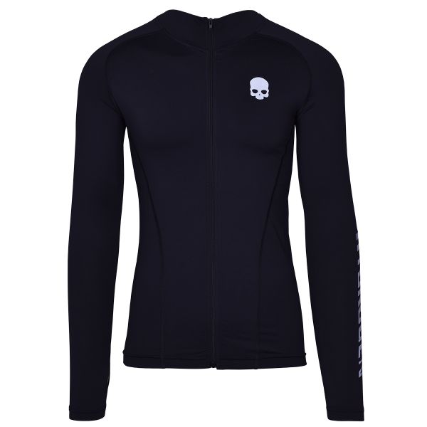 Herren Tennis-Langarm-T-Shirt Hydrogen Zipped Second Skin Long Sleeve - black