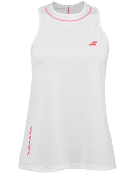 Top de tenis para mujer Babolat Strike Tank Top - white/strike red