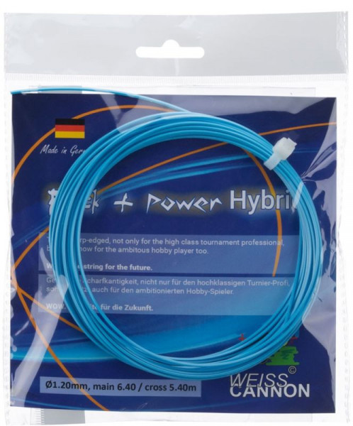 Tennis String Weiss Cannon Rock + Power Hybryd (12 m) - blue