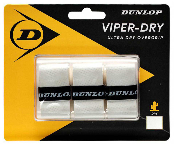 Owijki tenisowe Dunlop Viper-Dry 3P - white