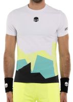 Herren Tennis-T-Shirt Hydrogen Mountains Tech T-shirt - white/yellow fluo/green/black