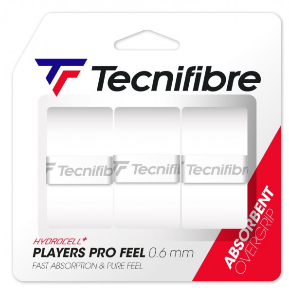 Grips de tennis Tecnifibre Players Pro Feel 3P - white