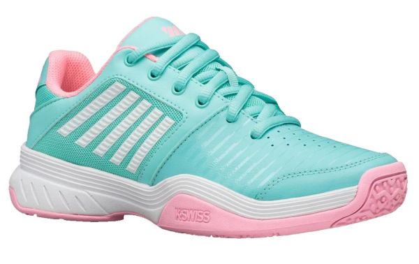 Zapatillas de tenis para niños K-Swiss Court Express Omni - aruba blue/soft neon pink/white