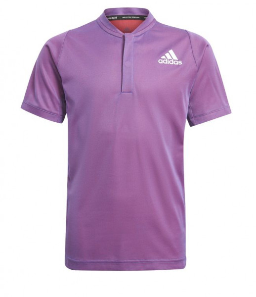 Boys' t-shirt Adidas Roland Garros Polo - purple/white