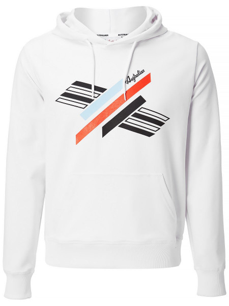 Herren Tennissweatshirt Australian Hoodie Fleece Stampa Special Edition - bianco