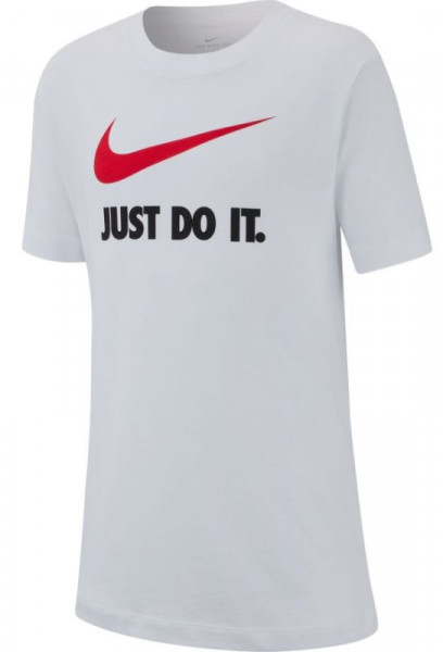 Marškinėliai berniukams Nike B NSW Tee Just Do It Swoosh - white/university red