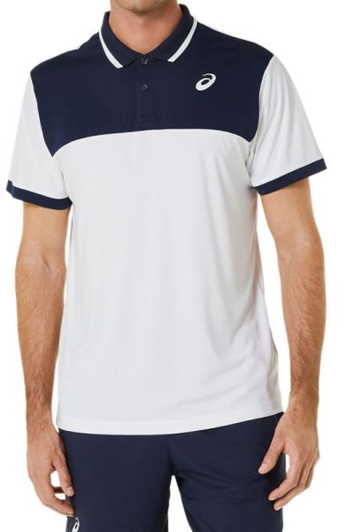 Polo de tennis pour hommes Asics Court Polo Shirt - brilliant white/midnight