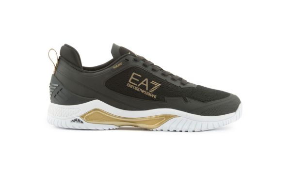 Vīriešiem tenisa apavi EA7 Unisex Woven Sneaker - black/gold/white