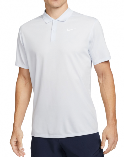 Herren Tennispoloshirt Nike Court Dri-Fit Pique Polo - football grey/white