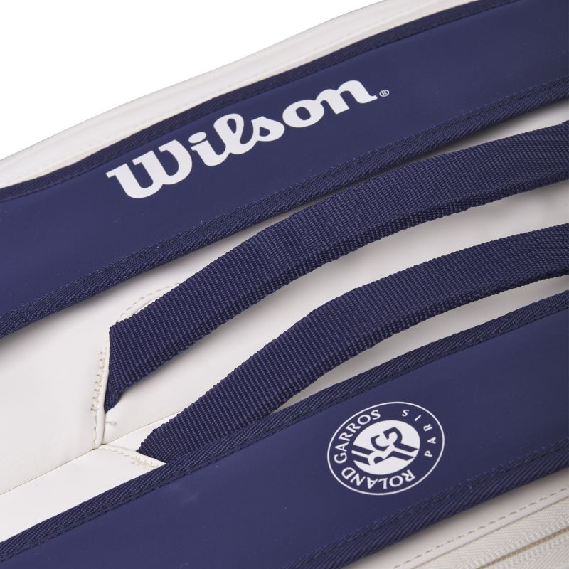 Wilson Roland Garros Super Tour Borsa Tennis 9 Racchette – Blu Navy/Bianco – Scomparto Termico E Tasca Porta PC – Accessorio Ufficiale French Open