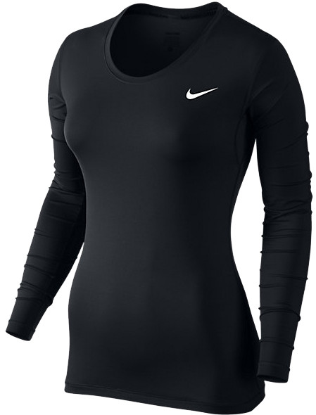 Nike Pro Cool Long Sleeve - black/white 