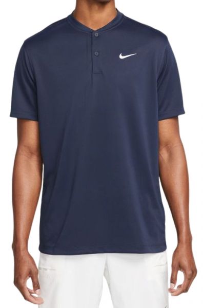 Pánské tenisové polo tričko Nike Men's Court Dri-Fit Blade Solid Polo - obsidian/white