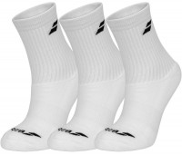 Zokni Babolat 3 Pairs Pack Socks Junior - white/white