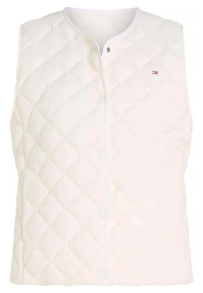 Damska kamizelka Tommy Hilfiger LW Down Quilted Collarless - Beżowy