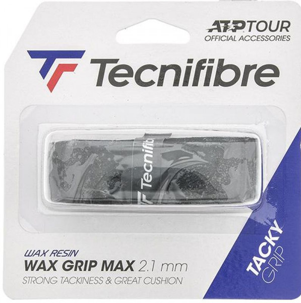 Tennis Basisgriffbänder Tecnifibre Wax Grip Max black 1P