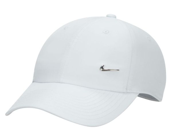 Czapka tenisowa Nike Dri-Fit Club Unstructured Metal Swoosh Cap - pure platinum/metalic silver