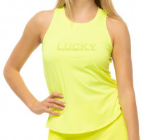 Damen Tennistop Lucky in Love Laser Novelty Technology Feeling Lucky Racerback Tank - neon yellow
