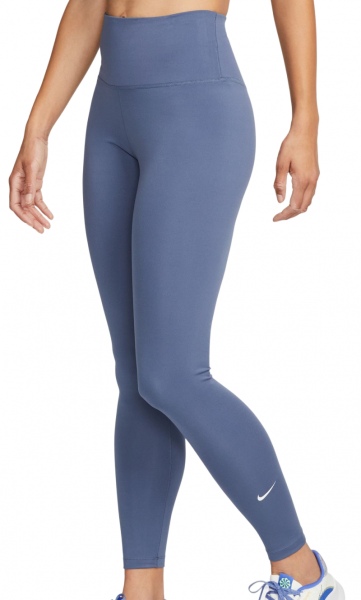 Leginsy Nike Dri-Fit One High-Rise Leggings - diffused blue/white