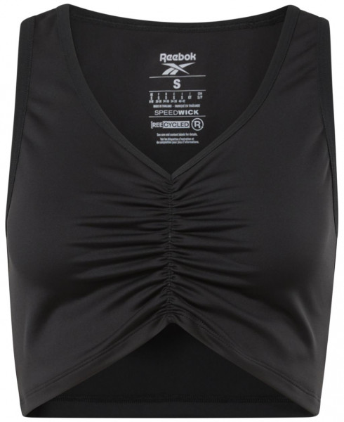 Marškinėliai moterims Reebok Studio Ruched Cropped Tank Top W - black