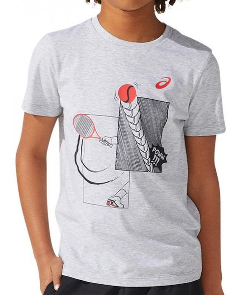 T-shirt pour garçons Asics B Tennis Tee - mid grey heather