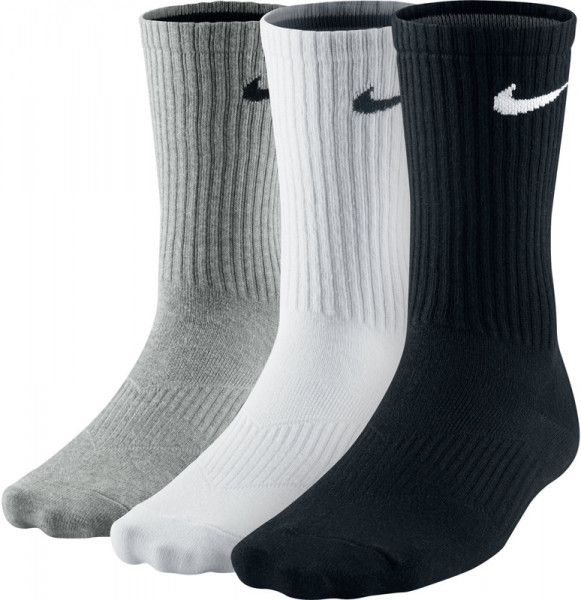  Nike Performance Cotton Lightweight Crew Socks - 3 pary/black/white/grey
