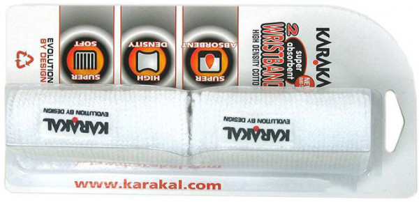 Muñequera de tenis Karakal Wristbands - white