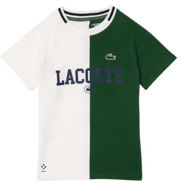 Poiste T-särk Lacoste Kids Sport x Daniil Medvedev Jersey T-Shirt - white/green