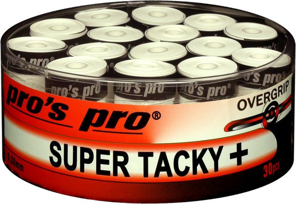 Tenisa overgripu Pro's Pro Super Tacky Plus 30P - white