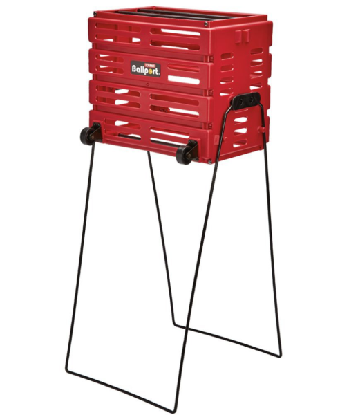 Cestino per palline Tourna Ballport 80 Balls Deluxe with wheels - Rosso