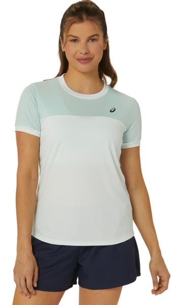Damen T-Shirt Asics Court Short Sleeve Top - pale mint/pale blue