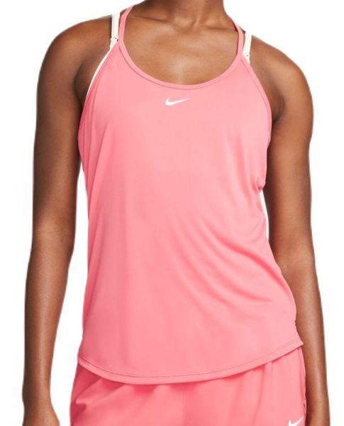 Damen Tennistop Nike Dri-Fit One Elastika Standard Fit Tank - sea coral/white