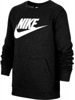 Jungen Sweatshirt  Nike NSW Club + HBR Crew - black/white