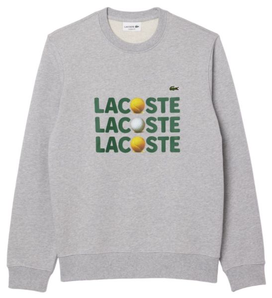 Džemperis vyrams Lacoste Ball Print Fleece Sweatshirt - Pilkas