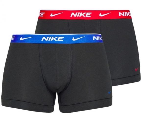 Boxers de sport pour hommes Nike Everyday Cotton Stretch Trunk 2P - black/univeristy red/game royal