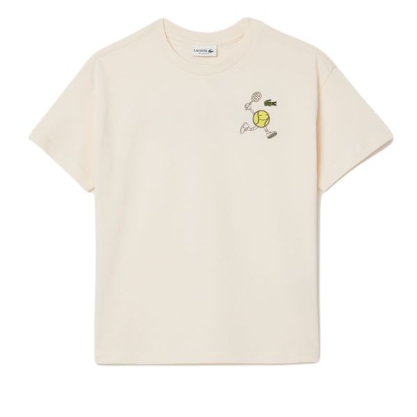 Poiste T-särk Lacoste Tennis Ball Print Cotton - Beež