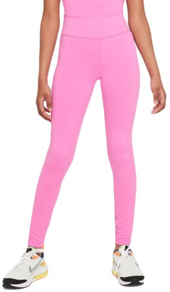 Spodnie dziewczęce Nike Girls Dri-Fit One Legging - playful pink/white