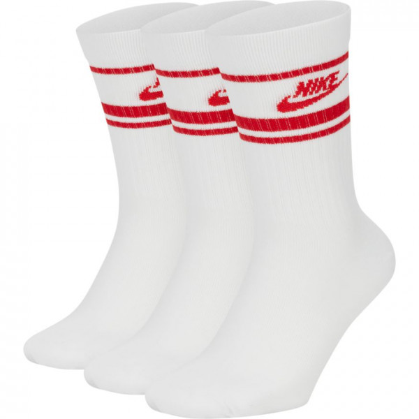 Chaussettes de tennis Nike Swoosh Everyday Essential 3P - white/university red/university red
