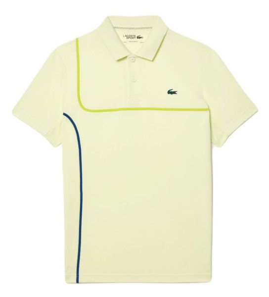 Polo de tennis pour hommes Lacoste Sport Tennis Piped Technical Piqué - Jaune