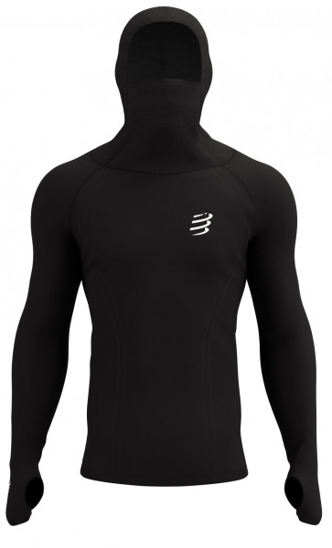 Men’s compression clothing Compressport 3D Thermo Ultralight Racing Hoodie - black
