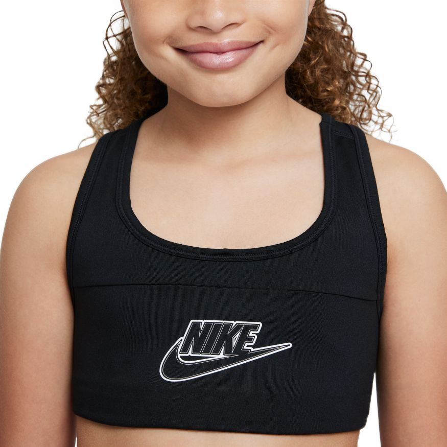 Girls' bra Nike Dri-Fit Swoosh Bra Futura G - black/white, Tennis Zone