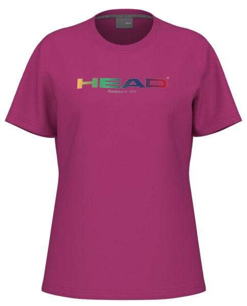 Damen T-Shirt Head Rainbow T-Shirt - vivid pink