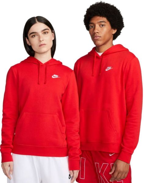 Dámská tenisová mikina Nike Sportswear Club Fleece Pullover Hoodie - university red/university red/white