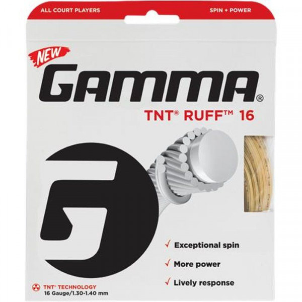 Teniska žica Gamma TNT Ruff (12,2 m) - natural