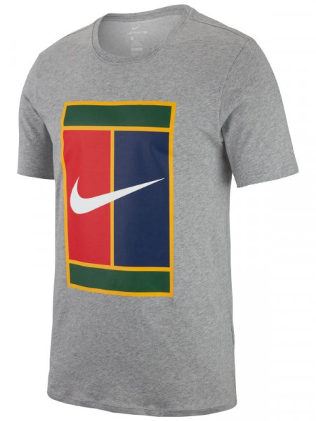  Nike Court Logo Cotton Tee - dark grey heather/dark grey heather