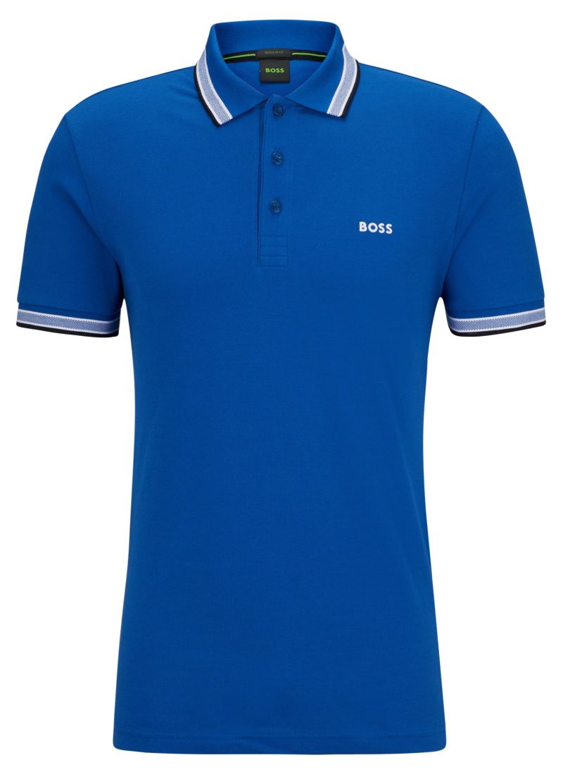 BOSS - Polo shirt with contrast logos