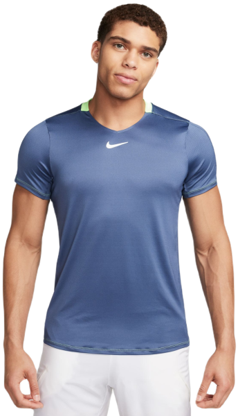 Мъжка тениска Nike Court Dri-Fit Advantage Crew Top - diffused blue/lime blast/white