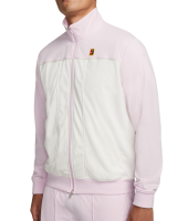 Herren Tennissweatshirt Nike Court Heritage Suit Jacket - pink foam/sail
